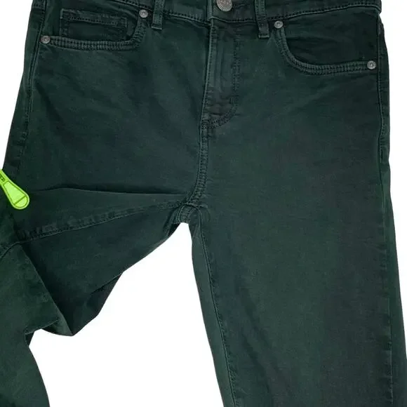 Loft Skinny Jeans Double Frayed Hem 5 Working Pockets Belt Loops Green Size 26 - Picture 8 of 14